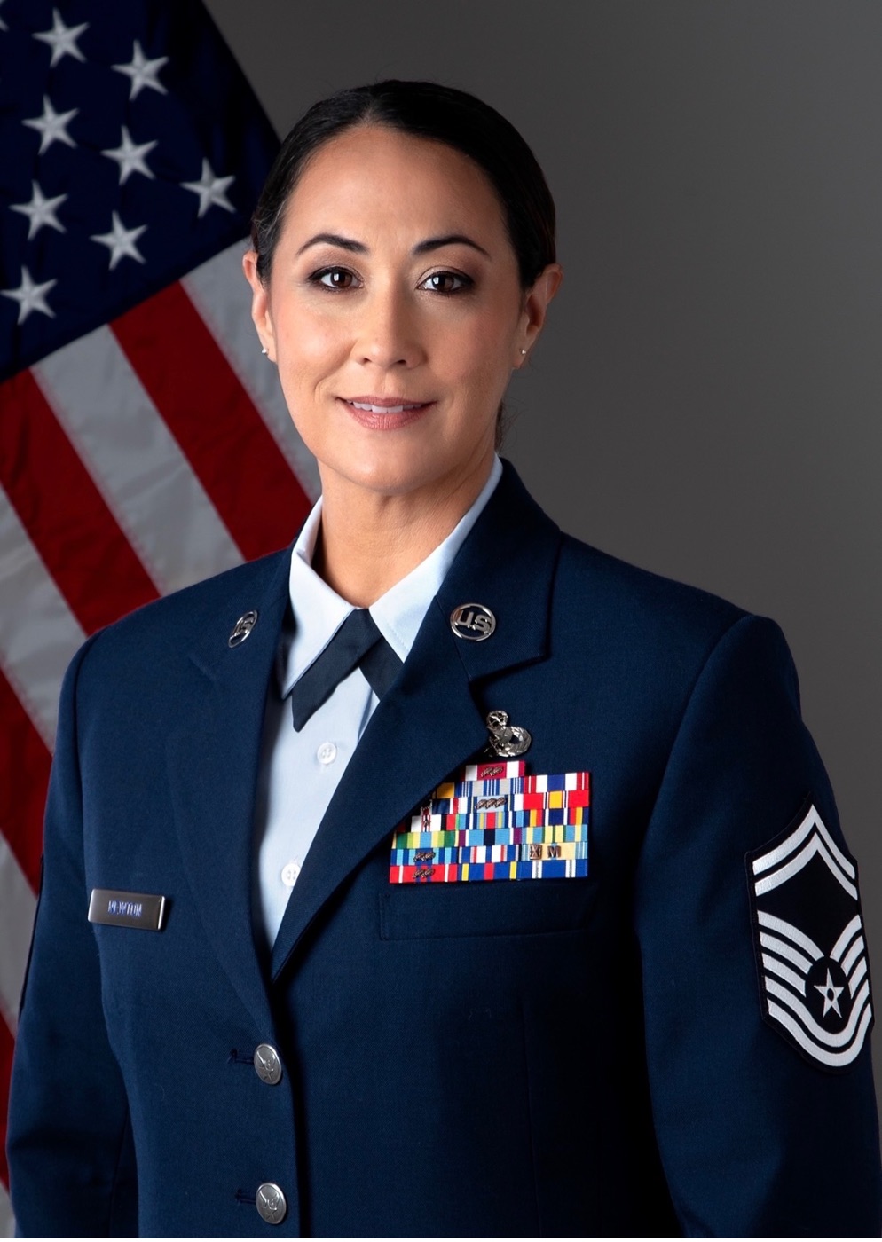Senior Master Sergeant Sienna Newton in Air Force dress uniform
